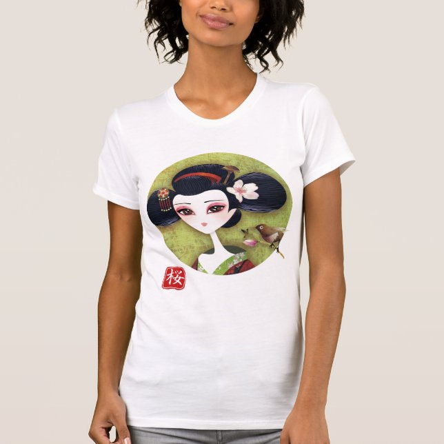 Camiseta T-shirt da menina de Sakura (Frente)