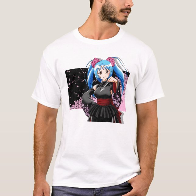 Camiseta T-shirt da menina do Anime (Frente)