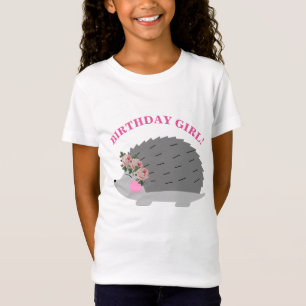 Camiseta T-shirt da menina do aniversário do ouriço da
