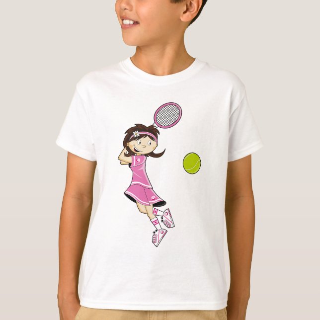 Camiseta T-shirt da menina do tênis (Frente)