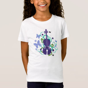 Camiseta T-shirt da mosca da vibração do violino das
