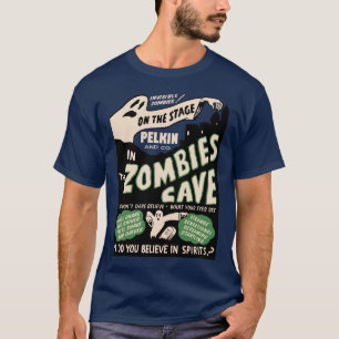 Camiseta T-shirt da mostra do susto da caverna do zombi do