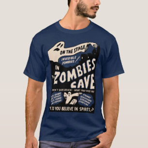 Camiseta T-shirt da mostra do susto da caverna do zombi do