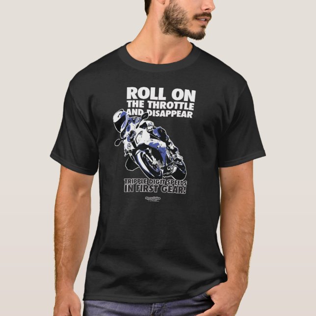 Camiseta T-shirt da motocicleta - rolo no regulador de (Frente)