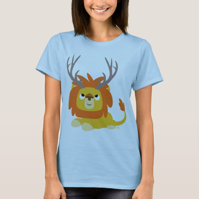 Camiseta T-shirt da mulher do Leão Antlered (Frente)