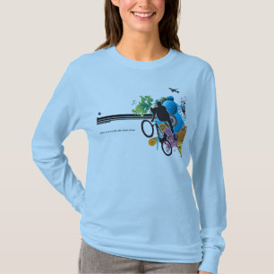 Camiseta T-shirt da mulher - faça o divertimento & viva a