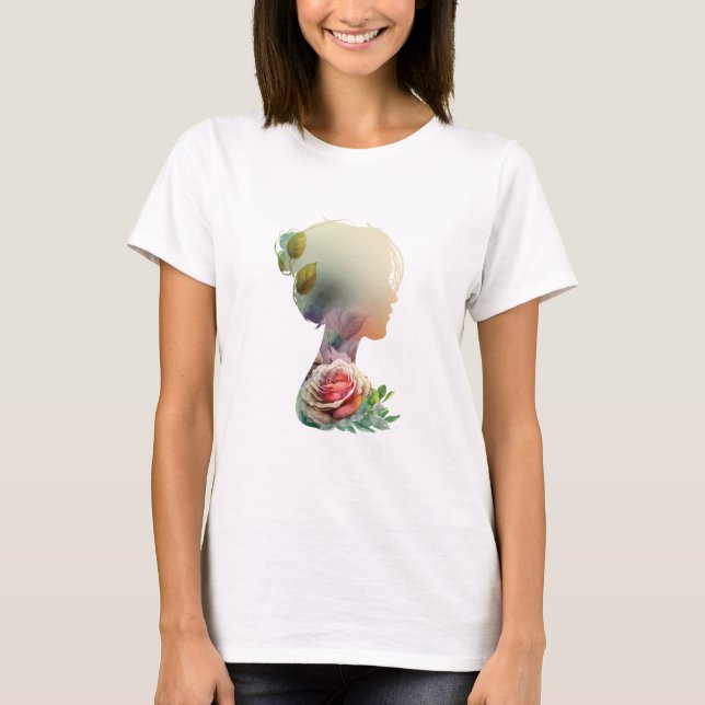 Camiseta T-Shirt da Mulher Flor (Frente)