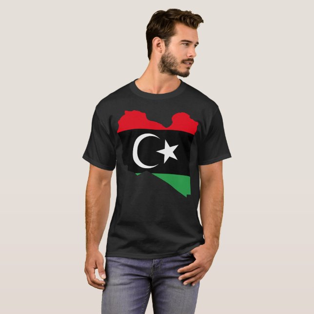 Camiseta T-shirt da nação de Líbia (Frente Completa)