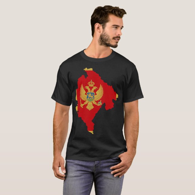 Camiseta T-shirt da nação de Montenegro (Frente Completa)