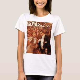 Camiseta T-shirt da namoradeira de Alphonse Mucha