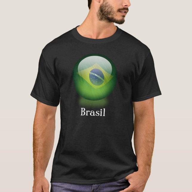 Camiseta T-shirt da obscuridade da esfera de Brasil (Frente)