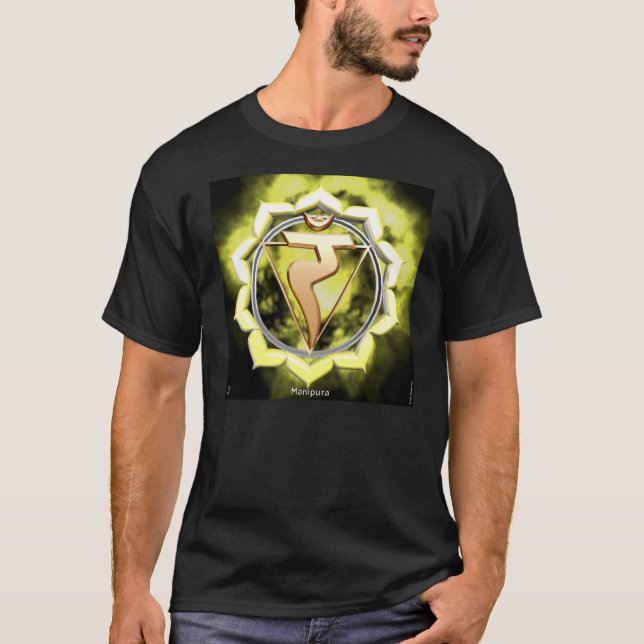 Camiseta T-shirt da obscuridade de Chakra do plexo solar (Frente)