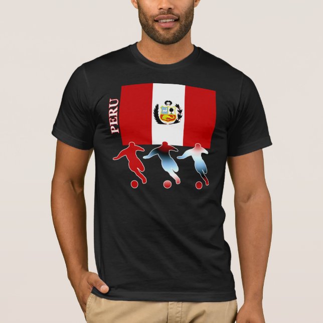 Camiseta T-shirt da obscuridade de Peru do futebol (Frente)