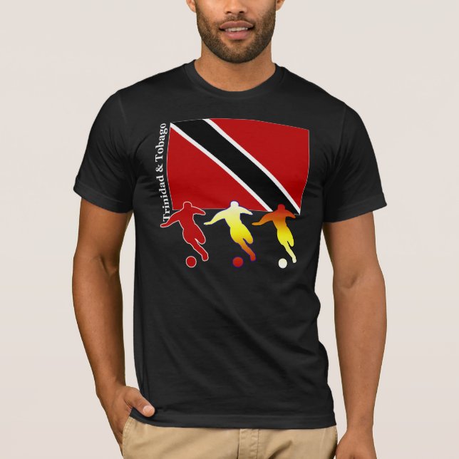 Camiseta T-shirt da obscuridade de Trinidad do futebol (Frente)