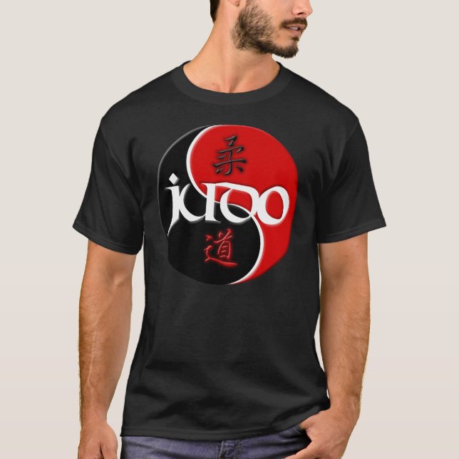 Camiseta T-shirt da obscuridade de Yin Yang do judo (Frente)