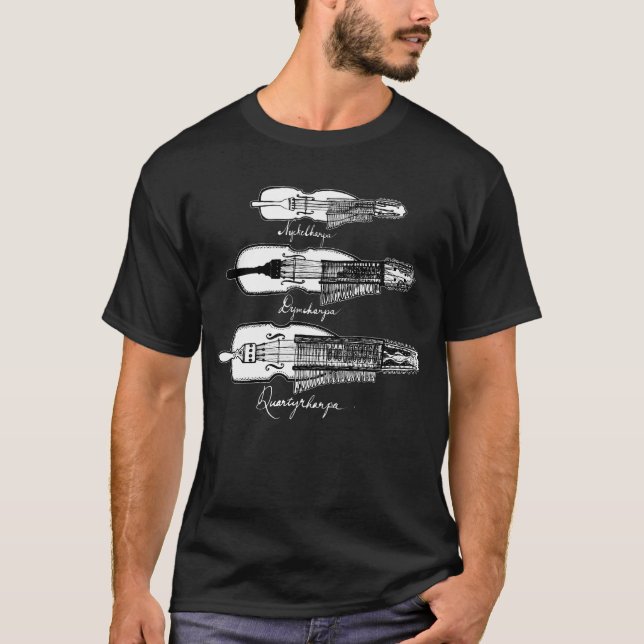 Camiseta T-shirt da obscuridade do Nyckelharpa dos homens (Frente)