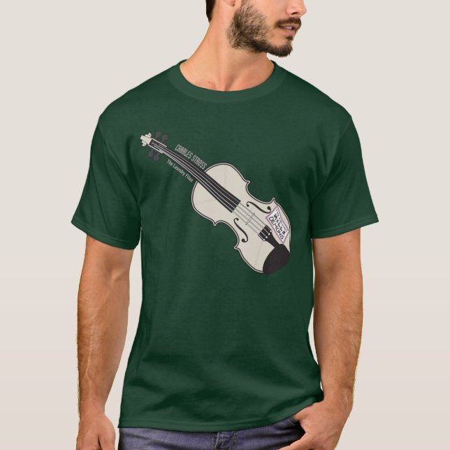 Camiseta T-shirt da obscuridade do violino do Mo da (Frente)