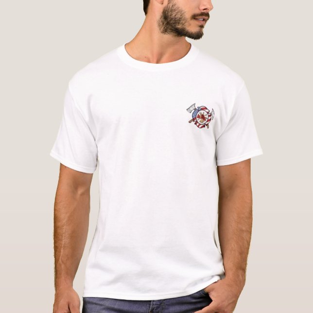 Camiseta T-shirt da oração da cruz maltesa/sapador-bombeiro (Frente)