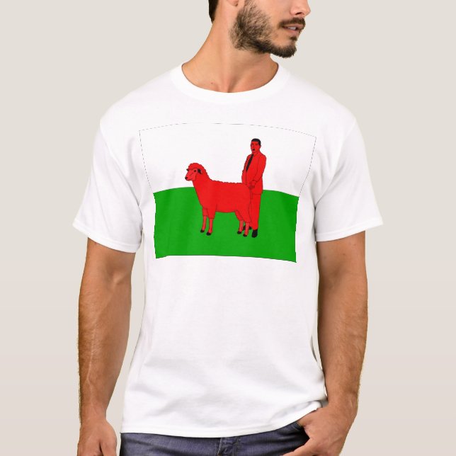 Camiseta T-shirt da paródia da bandeira de Galês (Frente)