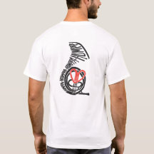 T-shirt da parte traseira do vermelho do amor de