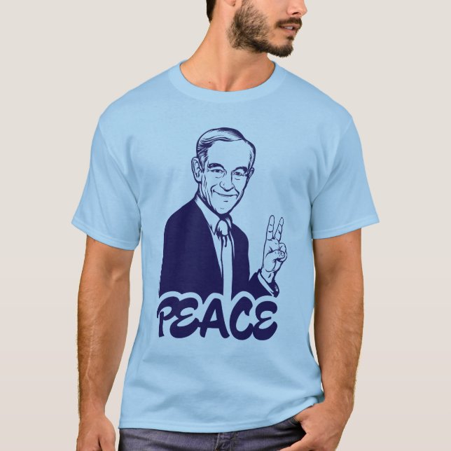 Camiseta T-shirt da paz de Ron Paul (Frente)