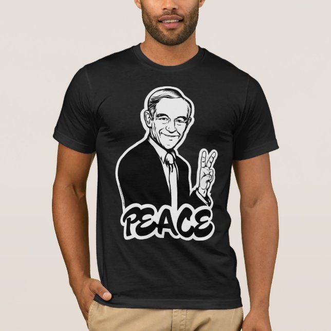 Camiseta T-shirt da paz de Ron Paul (Frente)
