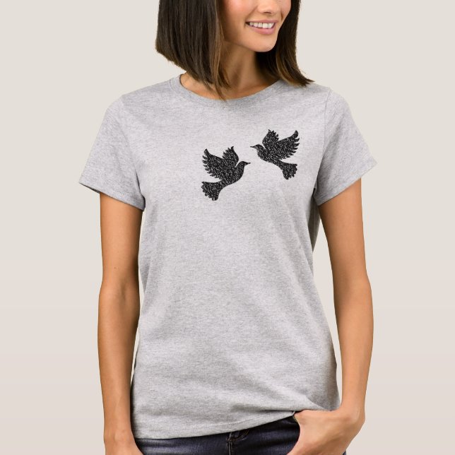 Camiseta T-Shirt da Paz - Design da Tartaruga Dove Idea (Frente)