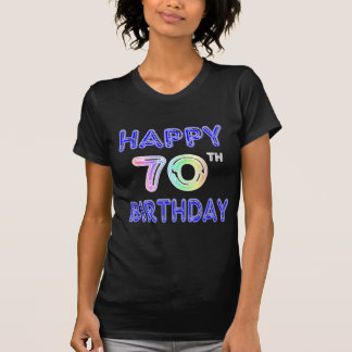 Camiseta t-shirt da pia batismal do balão do aniversário do