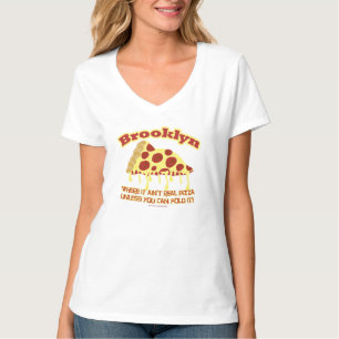 Camiseta T-shirt da pizza do estilo de Brooklyn