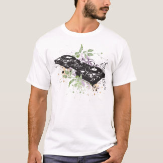 Camiseta T-shirt da plataforma giratória do DJ