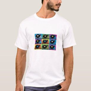 Camiseta t-shirt da plataforma giratória do vinil do