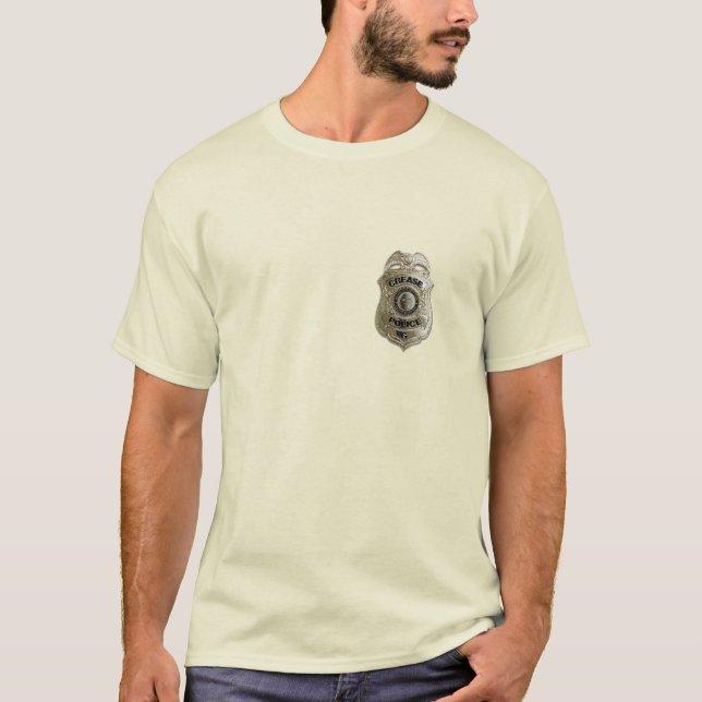 Camiseta T-Shirt da Polícia de Chrease (Hockey Goalie) (Frente)