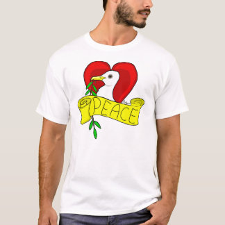 Camiseta T-shirt da pomba da paz e do amor