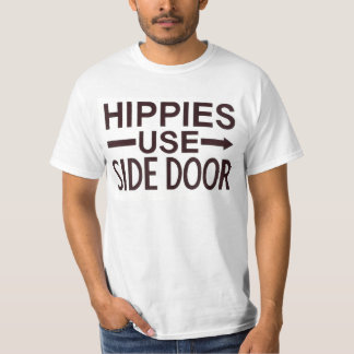 Camiseta T-shirt da porta lateral do uso dos hippys