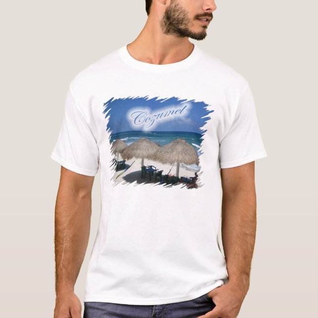Camiseta T-shirt da praia de Cozumel (Frente)