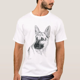 Camiseta T-shirt da raça do retrato do german shepherd