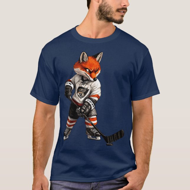 Camiseta T-Shirt Da Raposa De Hóquei No Gelo (Frente)