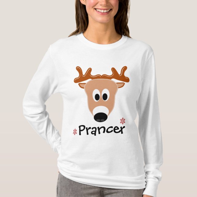 Camiseta T-shirt da rena de Prancer (Frente)
