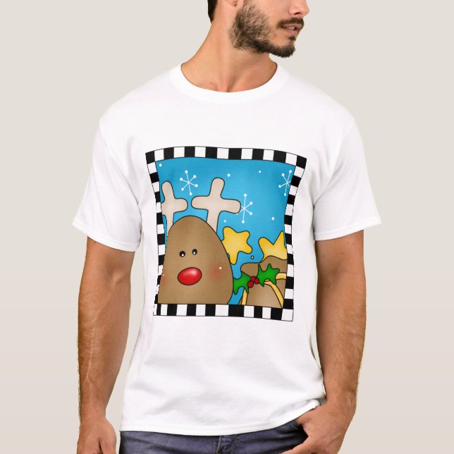 Camiseta T-shirt da rena do Natal (Frente)