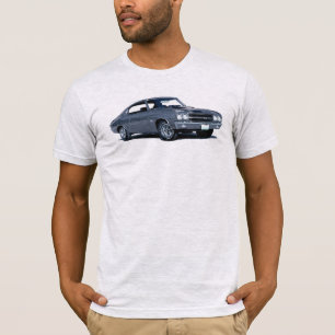 Camiseta T-shirt da reticulação azul '70 Chevelle do mati