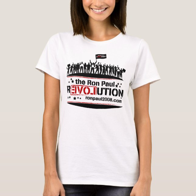 Camiseta T-shirt da reunião da revolução de Ron Paul (Frente)