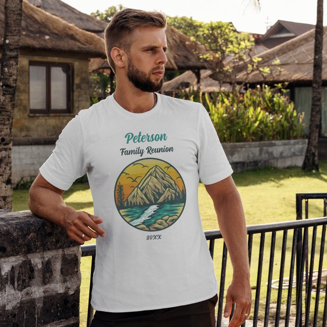 Camiseta T-Shirt da Reunião Familiar do Lago de Montanha (Criador carregado)