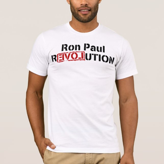 Camiseta T-shirt da revolução de Ron Paul (Frente)