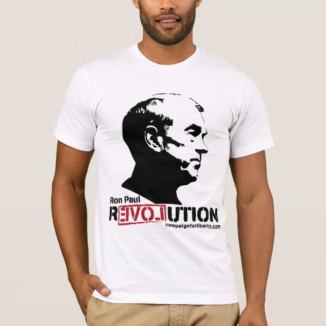 Camiseta T-shirt da revolução de Ron Paul (Frente)