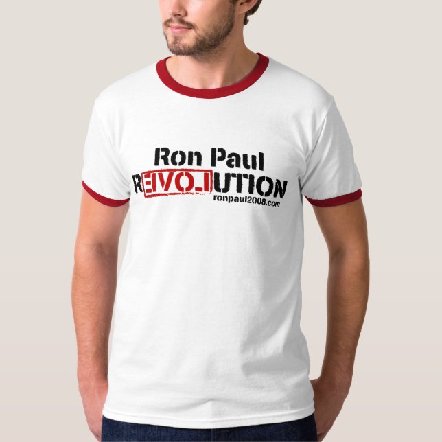 Camiseta T-shirt da revolução de Ron Paul (Frente)