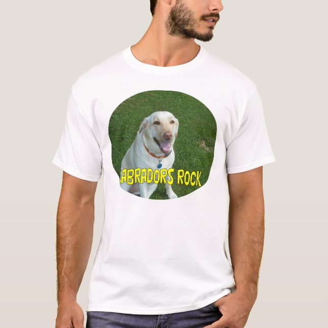 Camiseta T-shirt da rocha de Labradors (Frente)