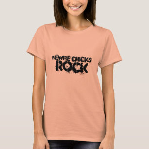 Camiseta T-shirt da rocha dos pintinhos de Newfie