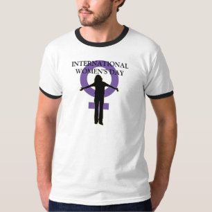 Camiseta T-shirt da silhueta do dia das mulheres