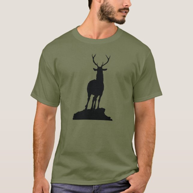 Camiseta T-shirt da silhueta dos cervos (Frente)