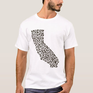 Camiseta T-shirt da silhueta dos pássaros de Califórnia